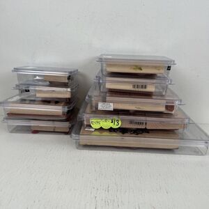 Stampin Up Lot Of Wooded Mounted Rubber Stamps‎ Shapes And Designs 20+ stamps
